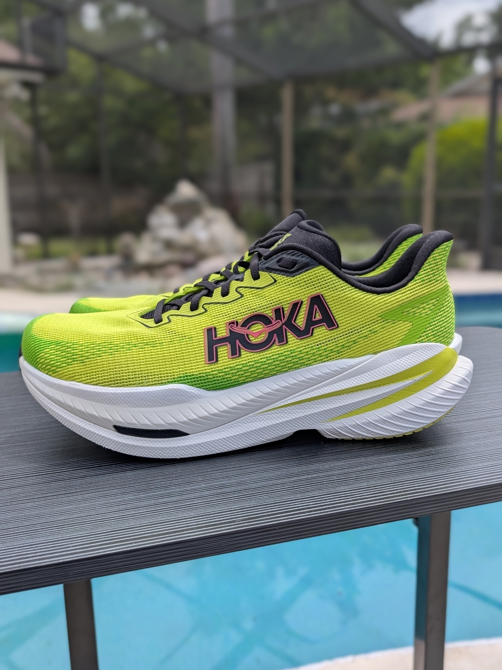 HOKA Mach X 3 Mens Size 12 2E Wide Yellow Running Shoe 1168871 NNHK